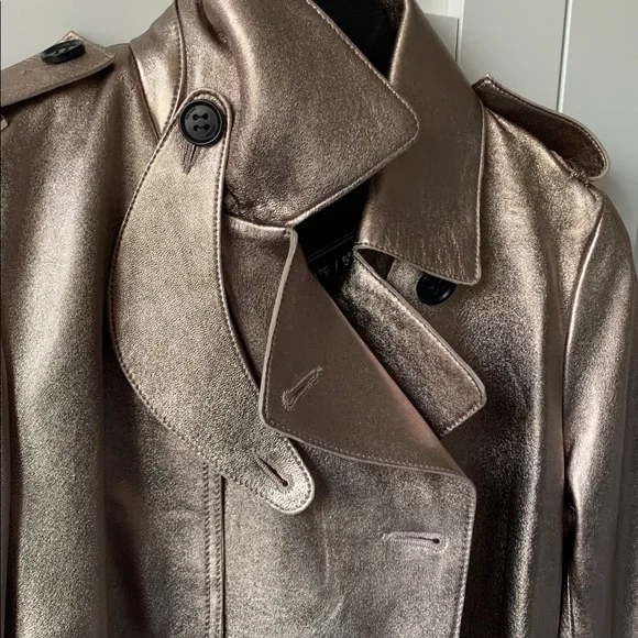 🔥🔥🔥 Mackage Mely leather trench coat in rose gold (quartz), size S 🔥🔥🔥 - Picture 9 of 14